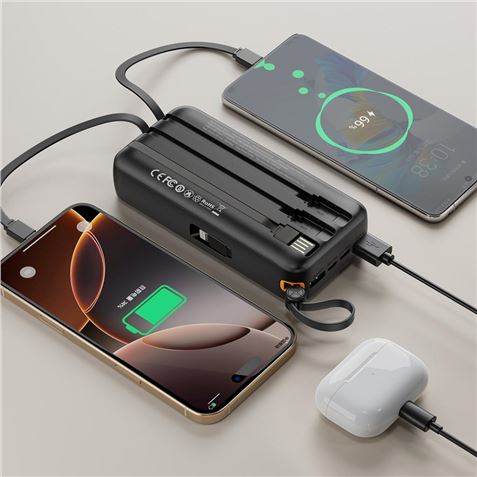 POWERBANK 20000MAH 3 SALIDAS NEGRO PR278 XO - Imagen 3