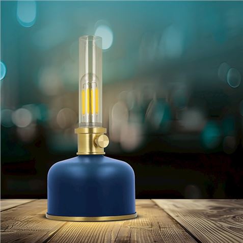 LAMPARA LED RETRO ESTILO LAMPARA DE GAS AZUL FOREVER - Imagen 3