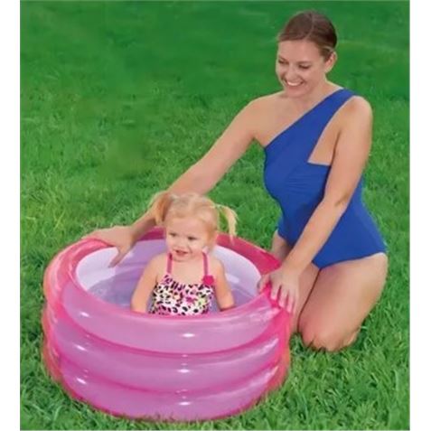 PISCINA INFANTIL INFLABLE TRIPLE ANILLO ROSA BESTWAY - Imagen 2