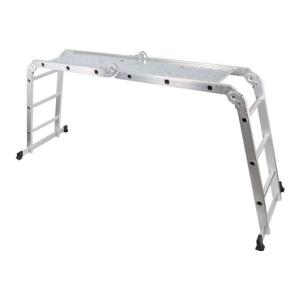 ESCALERA ALUMINIO ARTICULADA 3X4 PLATAFORMA MADER