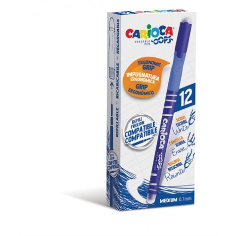 BOLIGRAFO ERGONOMICO BORRABLE PUNTA 0.7MM AZUL CON GOMA CARIOCA - Imagen 2