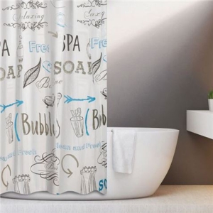 CORTINA DE BAÑO 100% POLIESTER DIBUJOS BAÑO HBS