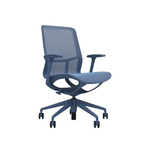 SILLA OFICINA GAMA SENSE ELEGANCE AZUL CROMAD - Imagen 2
