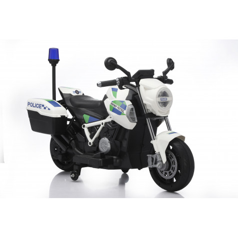 MOTO DE POLICIA INFANTIL A BATERIA CON RUEDINES - Imagen 2