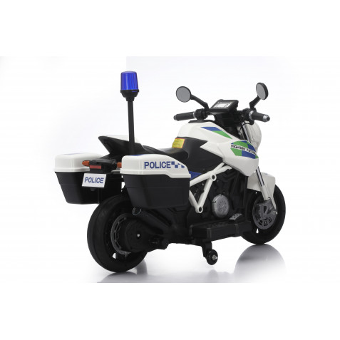 MOTO DE POLICIA INFANTIL A BATERIA CON RUEDINES - Imagen 5