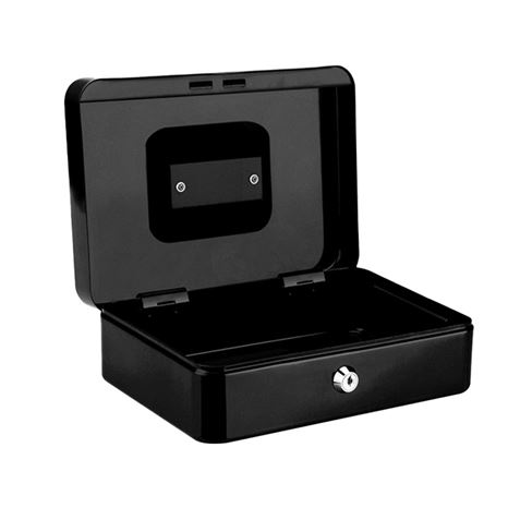 CAJA DE CAUDALES METÁLICA CON LLAVE 9X25X18CM 5 COMPARTIMENTOS CROMAD - Imagen 2