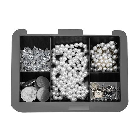 CAJA DE CAUDALES METÁLICA CON LLAVE 9X25X18CM 5 COMPARTIMENTOS CROMAD - Imagen 3