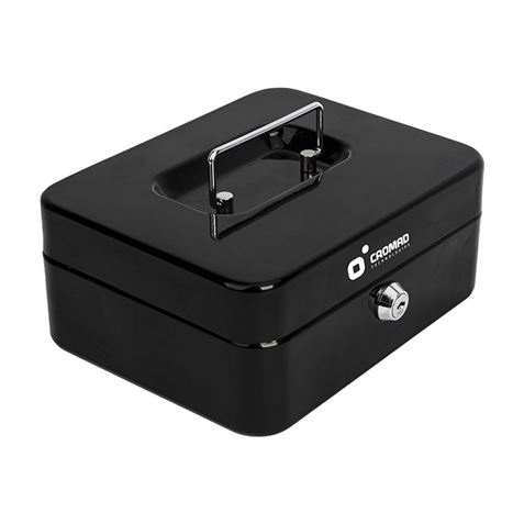 CAJA DE CAUDALES METÁLICA CON LLAVE 9X20X16CM 3 COMPARTIMENTOS CROMAD - Imagen 2