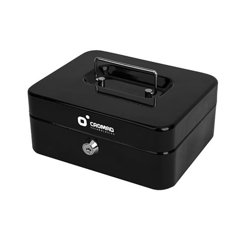 CAJA DE CAUDALES METÁLICA CON LLAVE 9X20X16CM 3 COMPARTIMENTOS CROMAD - Imagen 3
