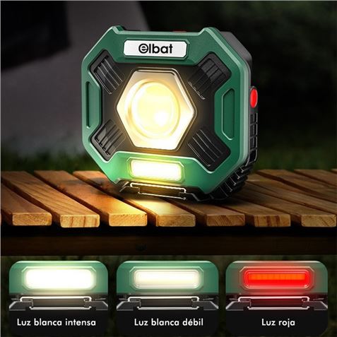 FOCO LED MULTIFUNCIÓN RECARGABLE 20W 2000LM LUZ FRIA ELBAT - Imagen 4