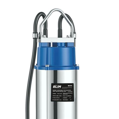 BOMBA SUMERGIBLE TRITURADORA INOX AGUAS SUCIAS 1,5HP BLIM - Imagen 3