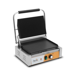 SANDWICHERA INDUSTRIAL SUPERFICIE MIXTA (RAYADA + LISA) 2200W CHEF PRO
