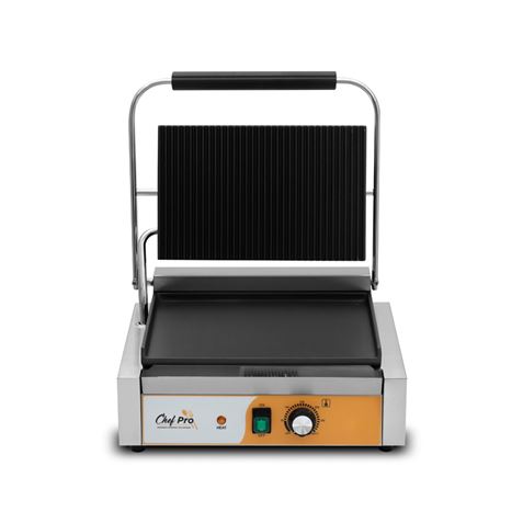 SANDWICHERA INDUSTRIAL SUPERFICIE MIXTA (RAYADA + LISA) 2200W CHEF PRO - Imagen 2
