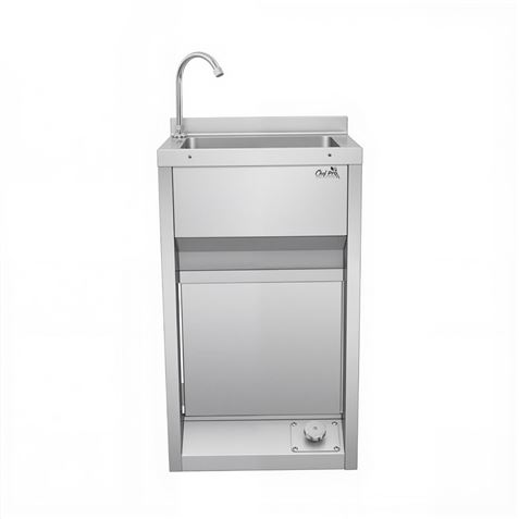 LAVAMANOS ACERO INOX INDUSTRIAL CON GRIFO DE PIE Y DISPENSADOR CHEF PRO - Imagen 2
