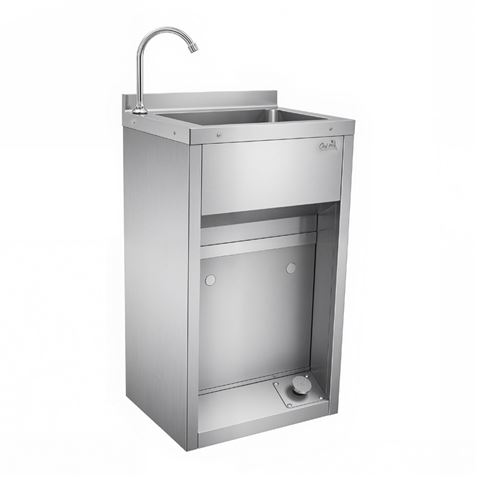 LAVAMANOS ACERO INOX INDUSTRIAL CON GRIFO DE PIE Y DISPENSADOR CHEF PRO - Imagen 3