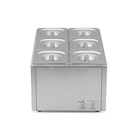 BAÑO MARIA INDUSTRIAL 6 CUBETAS 1200W CHEF PRO - Imagen 5