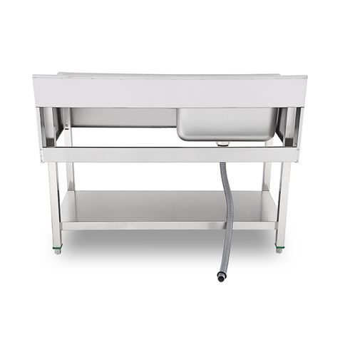 FREGADERO INDUSTRIAL 140X70X85CM CUBETA IZQUIERDA Y ESTANTE CHEF PRO - Imagen 5