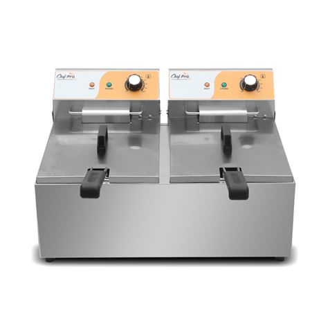 FREIDORA ELÉCTRICA PROFESIONAL 11+11 LITROS 2X3000W CHEF PRO - Imagen 2