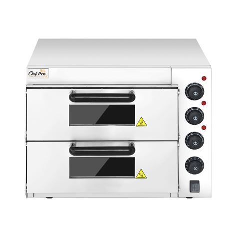 HORNO DE PIZZA ELÉCTRICO PROFESIONAL 2 CÁMARAS 3000W CHEF PRO - Imagen 2