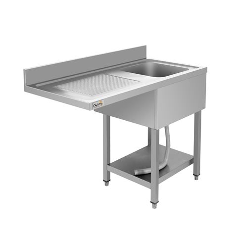 FREGADERO INDUSTRIAL 140X70X85CM CUBETA DERECHA Y ESTANTE CHEF PRO - Imagen 3