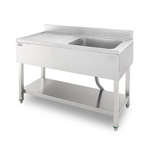 FREGADERO INDUSTRIAL 140X70X85CM CUBETA DERECHA Y ESTANTE CHEF PRO