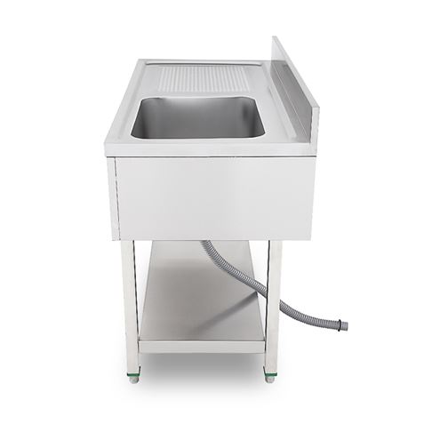 FREGADERO INDUSTRIAL 140X70X85CM CUBETA DERECHA Y ESTANTE CHEF PRO - Imagen 4