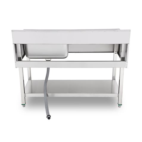 FREGADERO INDUSTRIAL 140X70X85CM CUBETA DERECHA Y ESTANTE CHEF PRO - Imagen 5