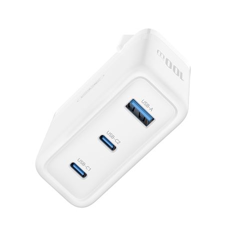 CARGADOR USB+USB-C X2 100W CE35 BLANCO XO - Imagen 2