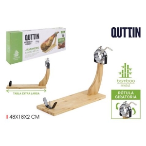 JAMONERO BAMBU-METAL CON ROTULA GIRATORIA QUTTIN
