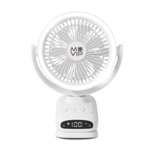 VENTILADOR PORTATIL TIPO CLIP 6" OSCILANTE CON LUZ LED Y BATERÍA MUVIP