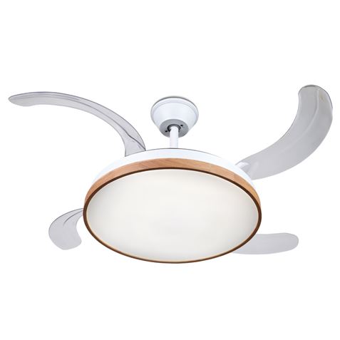 VENTILADOR DE TECHO RETRÁCTIL 30W CON LED Y 6 VELOCIDADES MADERA MUVIP - Imagen 2