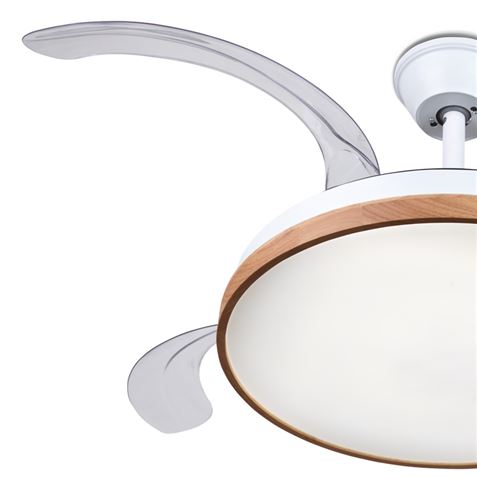 VENTILADOR DE TECHO RETRÁCTIL 30W CON LED Y 6 VELOCIDADES MADERA MUVIP - Imagen 3