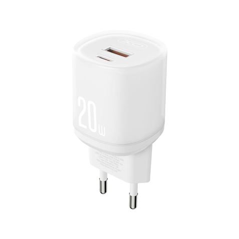 CARGADOR RAPIDO USB-A / USB-C 20W CON CABLE LIGHTNING L144 BLANCO XO - Imagen 2