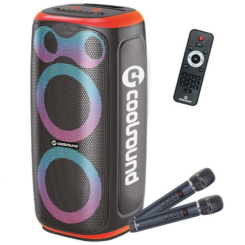 ALTAVOZ KARAOKE PORTATIL COOLSOUND BLAST PUMP 2X6.5" 350W NARANJA