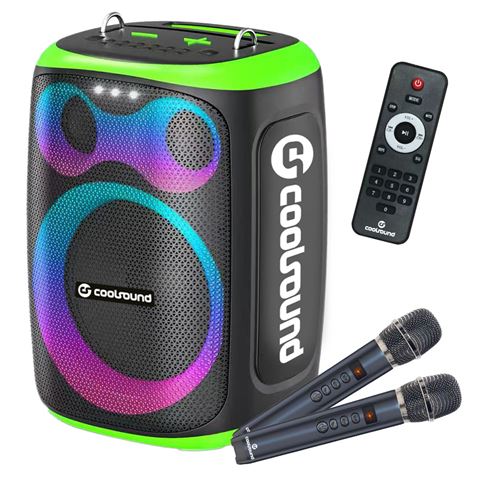 ALTAVOZ KARAOKE PORTATIL COOLSOUND BLAST 8" 300W VERDE