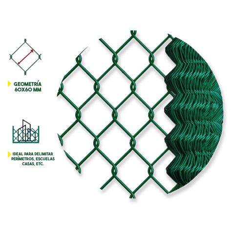 MALLA DE VALLADO PLASTIFICADA 60X60X2.9MM 1X25 METROS SUNGARDEN - Imagen 2
