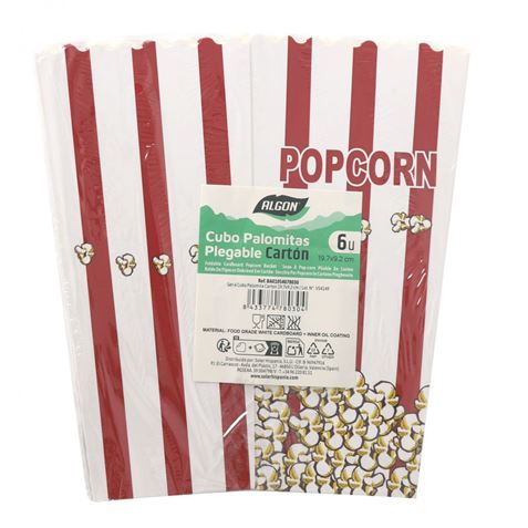 SET 6 CUBO PALOMITA CARTON 19.7 X 9.2 ALGON - Imagen 2