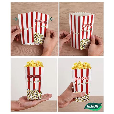 SET 6 CUBO PALOMITA CARTON 19.7 X 9.2 ALGON - Imagen 3