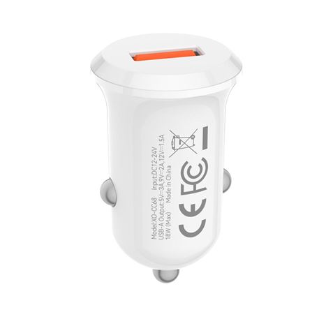 CARGADOR DE MECHERO 18W CC68 BLANCO XO - Imagen 3