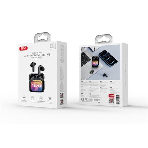 AURICULARES BLUETOOTH TWS CON DOBLE MICRO Y DISPLAY X50 NEGRO XO - Imagen 3