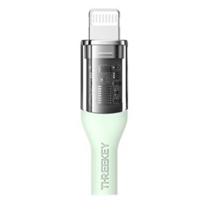 CABLE USB TIPO C A LIGHTNING 1M 27W THREEKEY VERDE