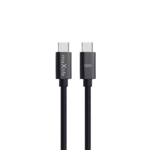 CABLE TRENZADO TIPO C A TIPO C 100W 1M NEGRO MAXLIFE