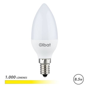BOMBILLA LED C37 | 8.5W | 1000LM | E14 | LUZ CALIDA | ELBAT