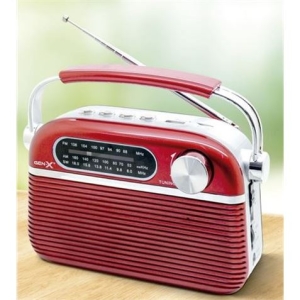RADIO CLASICA RECARGABLE CON BLUETOOTH 4408 ROJA GEN-X