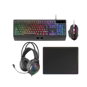 PACK GAMING 4EN1 TECLADO H-MECH | RATON RGB | AURICULARES | ALFOMBRILLA