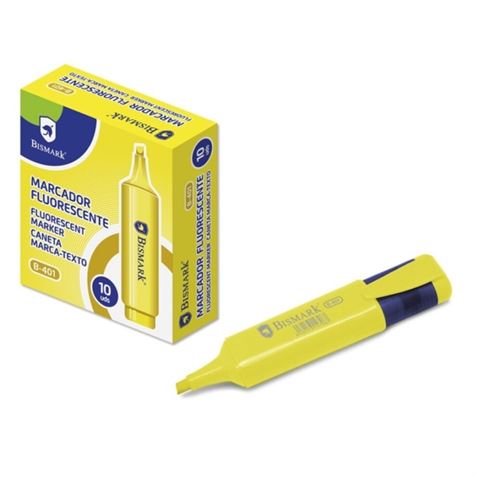 MARCADOR FLUERESCENTE AMARILLO PUNTA BISELADA BISMARK