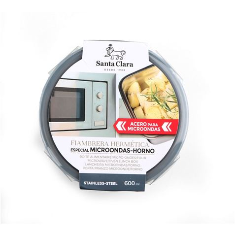 FIAMBRERA ACERO 0.6L REDONDO MICROHORNO STA CLARA - Imagen 3