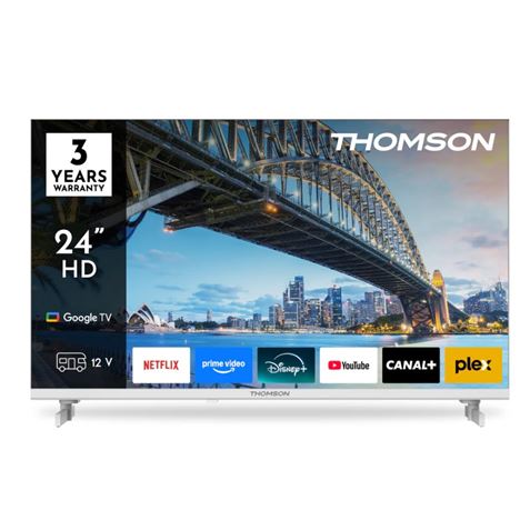 TELEVISOR BLANCO LED HD 24" | WIFI | BLUETOOTH | SMART TV | 12V THOMSON