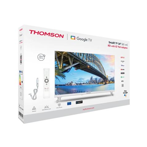 TELEVISOR BLANCO LED HD 24" | WIFI | BLUETOOTH | SMART TV | 12V THOMSON - Imagen 2