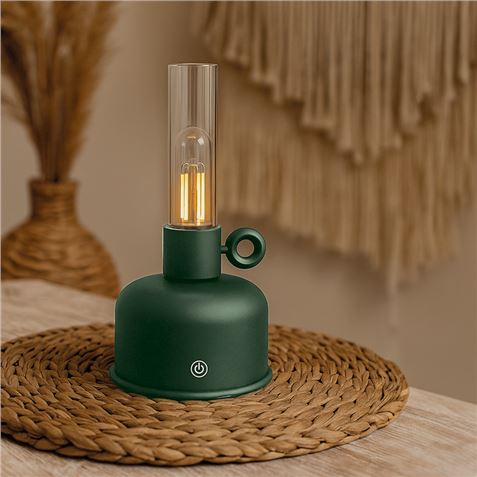 LAMPARA DE ACEITE LED VINTAGE VERDE FOREVER - Imagen 2